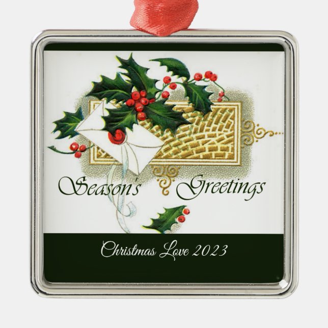 Vintage Säsonhälsningar jul Ornament (Framsidan)