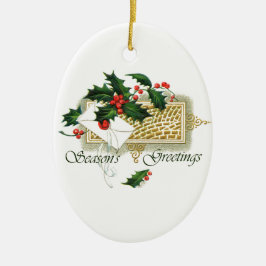 Vintage-Säsonhälsningar Julgransprydnad Keramik