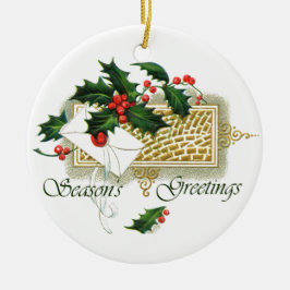 Vintage-Säsonhälsningar Julgransprydnad Keramik