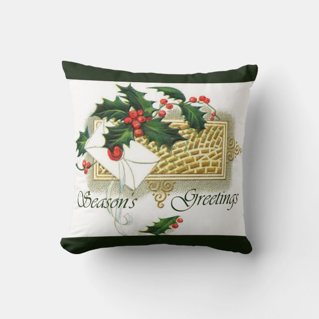 Vintage-Säsonhälsningar Kudde (Framsida)