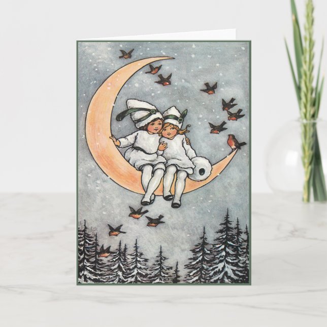 Vintage Säsonhälsningars anbudsförfrågningar Helgkort (Framsida)