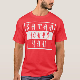 Vintage Satan Kärlek You White Text T Shirt