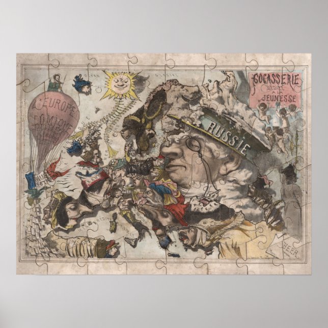 Vintage Satierisk rysk dominans Karta Poster (Framsidan)