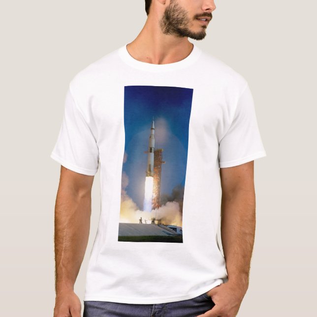 Vintage Saturn V Apollo 11 lansering T Shirt (Framsida)