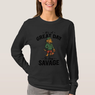 Vintage Savage Dog gravering T-shirt design_1