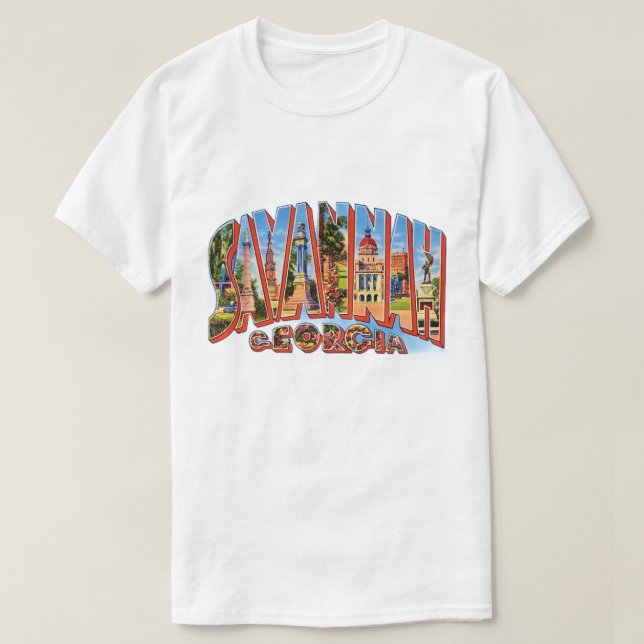 Vintage Savannah Georgia T Shirt (Design framsida)