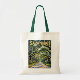 Vintage Savannah Georgia Van Gogh Style Oak Avenue Tygkasse