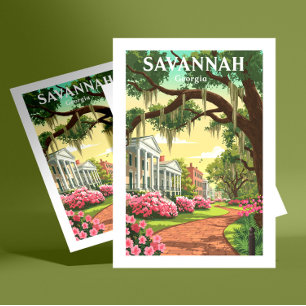 Vintage Savannah Georgia Vykort