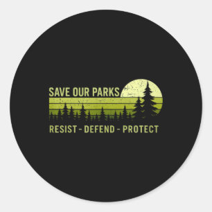 Vintage Save Our Parks Resist National Park Skydd Runt Klistermärke