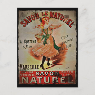 Vintage Savon Naturel Vykort