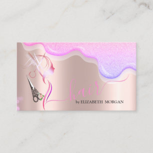 Vintage Sax Glitterdroppar Hår Roséguld Visitkort