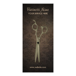 Vintage Saxor Mörk Damask Background Hair Salon Reklamkort