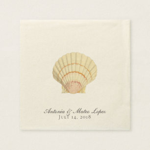 Vintage Scallop Single Seashell Bröllop Pappersservett