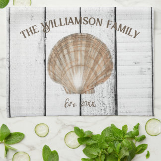Vintage Scallop Snäcka Kitchen Towel Kökshandduk