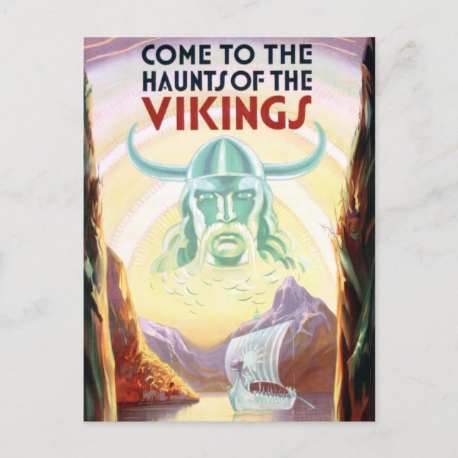 Vintage Scandinavia Vikingakryssning Resa vykort (Framsida)