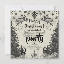 Vintage Scandinavian Christmas Party Invitation Inbjudningar