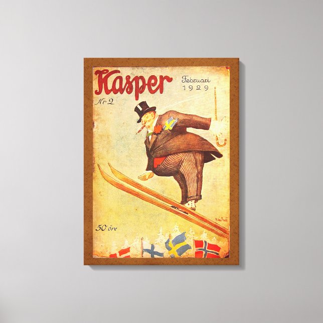 Vintage Scandinavian Cigar Ad Canvastryck (Framsida)
