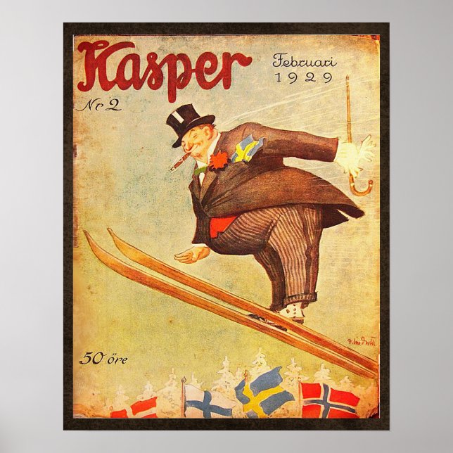 Vintage Scandinavian Cigar Ad Poster (Framsidan)