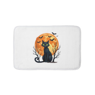 Vintage Scary Christmas Cat Costume Retro Cat Moon Badrumsmatta