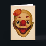 Vintage Scary Clothday Card Helgkort<br><div class="desc">Anpassningsbar återställd,  högkvalitativ vintage clown-bild.</div>