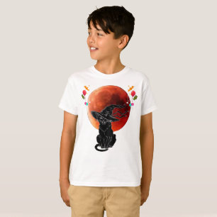 Vintage Scary Halloween 2025 Black Cat Full Moon T Shirt