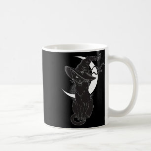 Vintage Scary Halloween Black Cat Costume Witch Ha Kaffemugg