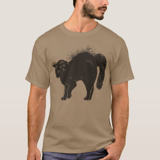 Vintage Scary Halloween Black Cat T Shirt