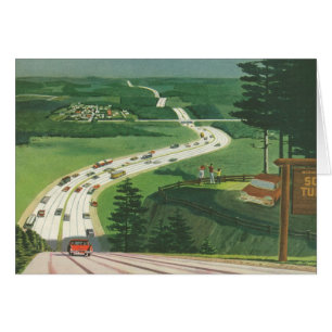 Vintage Scenia American Highways, Cars Road Resa Hälsningskort