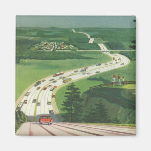 Vintage Scenia American Highways, Cars Road Resa Magnet