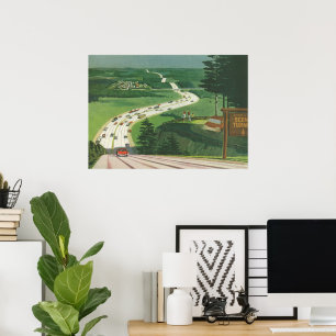 Vintage Scenia American Highways, Cars Road Resa Poster