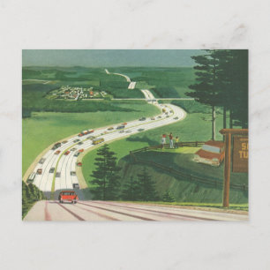 Vintage Scenia Road Resa Cars, Byte av Adress Meddelande Vykort