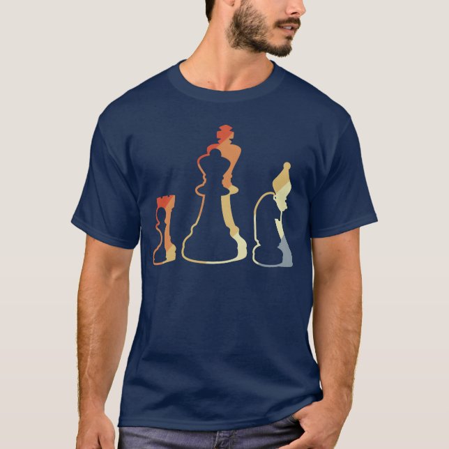 Vintage Schackspel rolig flicka T Shirt (Framsida)