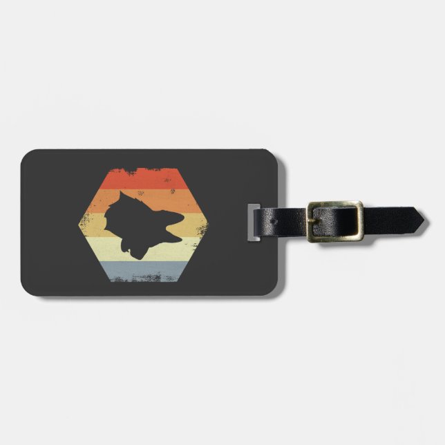 Vintage Schäferhund Bagagebricka (Horisontell Framsida)