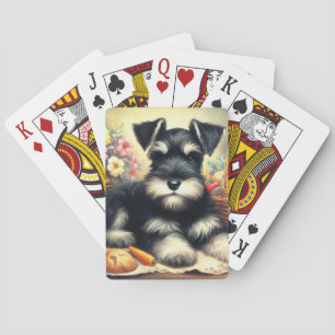 Vintage Schnauzer-målning Casinokort