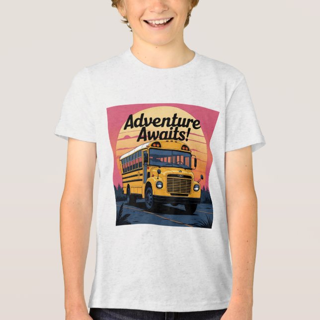 Vintage School Buss Design T Shirt (Framsida)