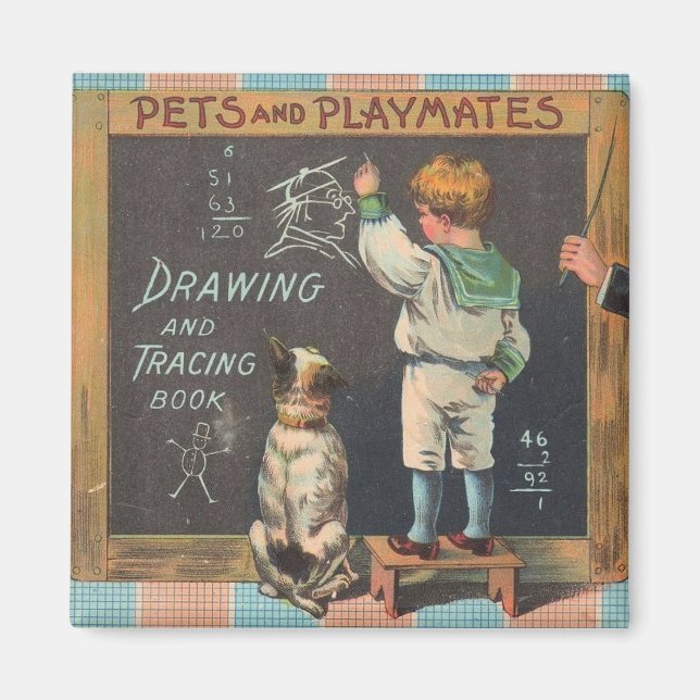Vintage School Print Magnet (Framsidan)