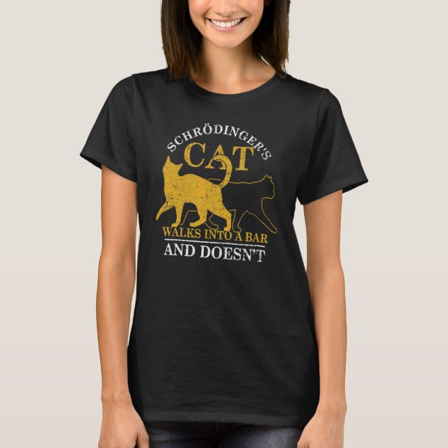 Vintage Schrödingers katt kvantfysik T Shirt (Framsida)