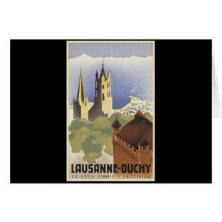Vintage Schweitz Lausanne-Ouchy Hälsningskort
