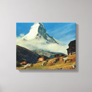 Vintage Schweitz, Matterhorn, Zermatt Canvastryck