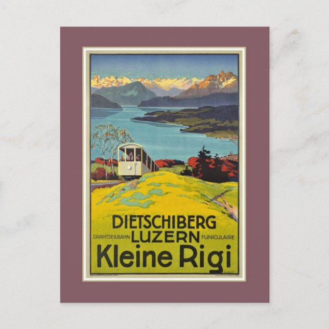 Vintage Schweiz Alperna Luzern Rigi-reklam Vykort (Framsida)
