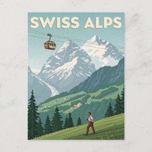 Vintage Schweiz Alperna Resa Vykort