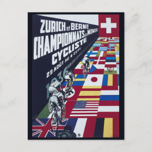 Vintage Schweiz Cycling Zurich Bern Travel Vykort