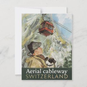 Vintage Schweiz flyglinbaneresor Vykort