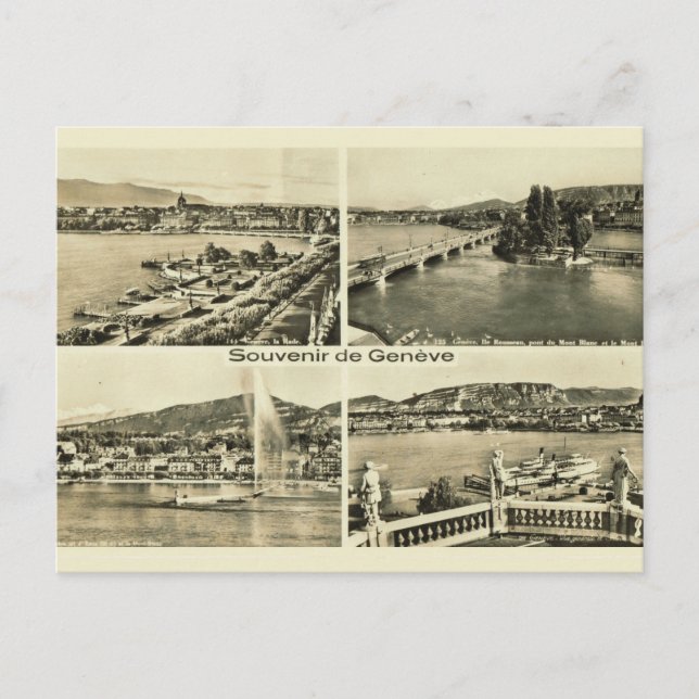 Vintage Schweiz Genève 1912 Vykort (Framsida)
