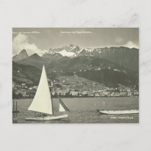 Vintage Schweiz, Montreux, Genèvesjön Vykort