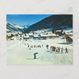 Vintage Schweiz Morgins, Ecole de Ski Vykort
