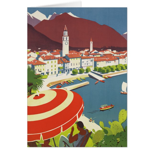 Vintage Schweiz reseannons konst OBS Kort (Framsidan)