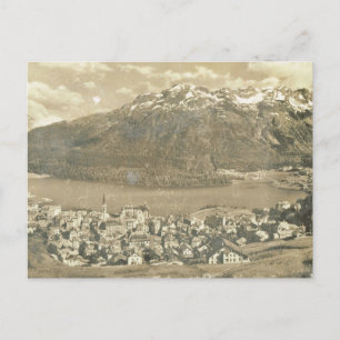 Vintage Schweiz, Saint Moritz och sjö 1906 Vykort