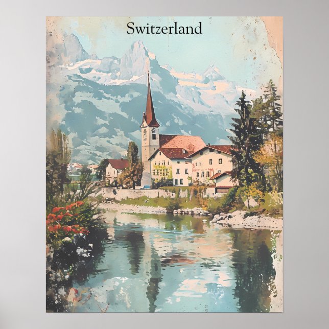Vintage Schweiz Schweiz Schweiz Alpernor Poster (Framsidan)