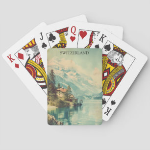 Vintage Schweiz schweiziska Alpernor Bergsvy Casinokort